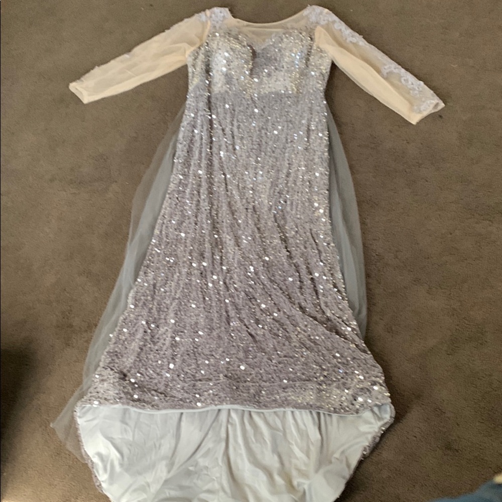 NWOT Sparkling Sequin Dress with Sheer Sleeves